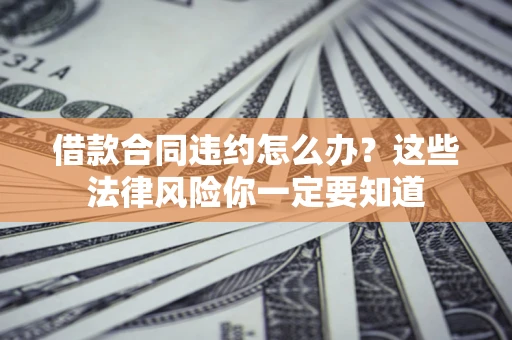 武汉借款合同违约怎么办？这些法律风险你一定要知道