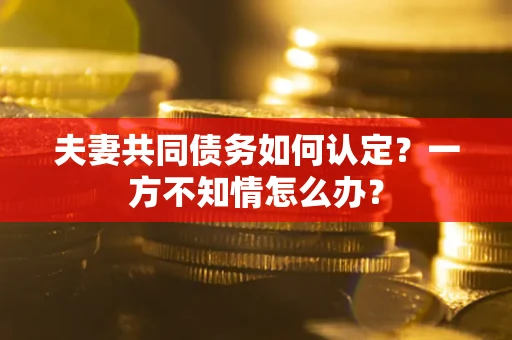 武汉夫妻共同债务如何认定？一方不知情怎么办？