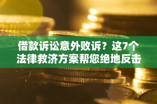 武汉借款诉讼意外败诉？这7个法律救济方案帮您绝地反击！