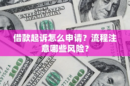 武汉借款起诉怎么申请？流程注意哪些风险？