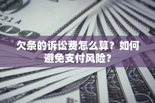武汉欠条的诉讼费怎么算？如何避免支付风险？